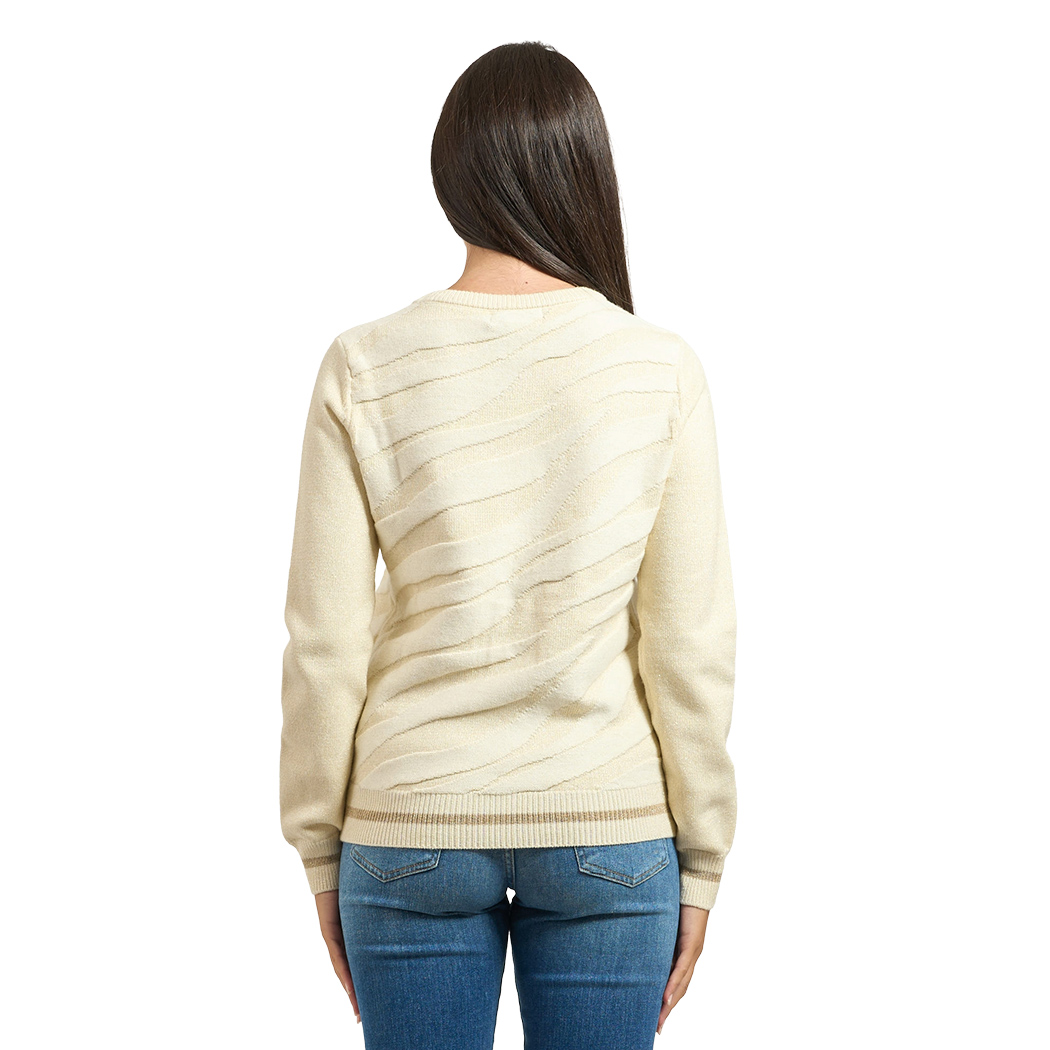 YES ZEE MAGLIA DONNA INVERNO MAGLIONE LUREX PULLOVER GIROCOLLO M011/BI00