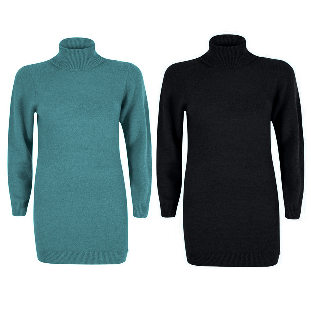 YES-ZEE ABITO DONNA MAXI PULL INVERNALE DOLCE VITA VESTITO CORTO SEXY A039/BT00