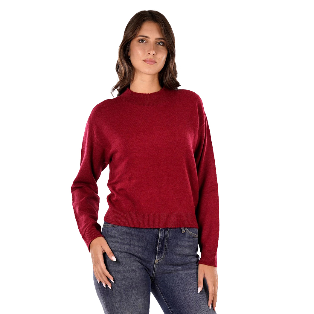 YES ZEE MAGLIA DONNA INVERNO MAGLIONE LUREX PULLOVER LUPETTO CROPPED M003/BT00