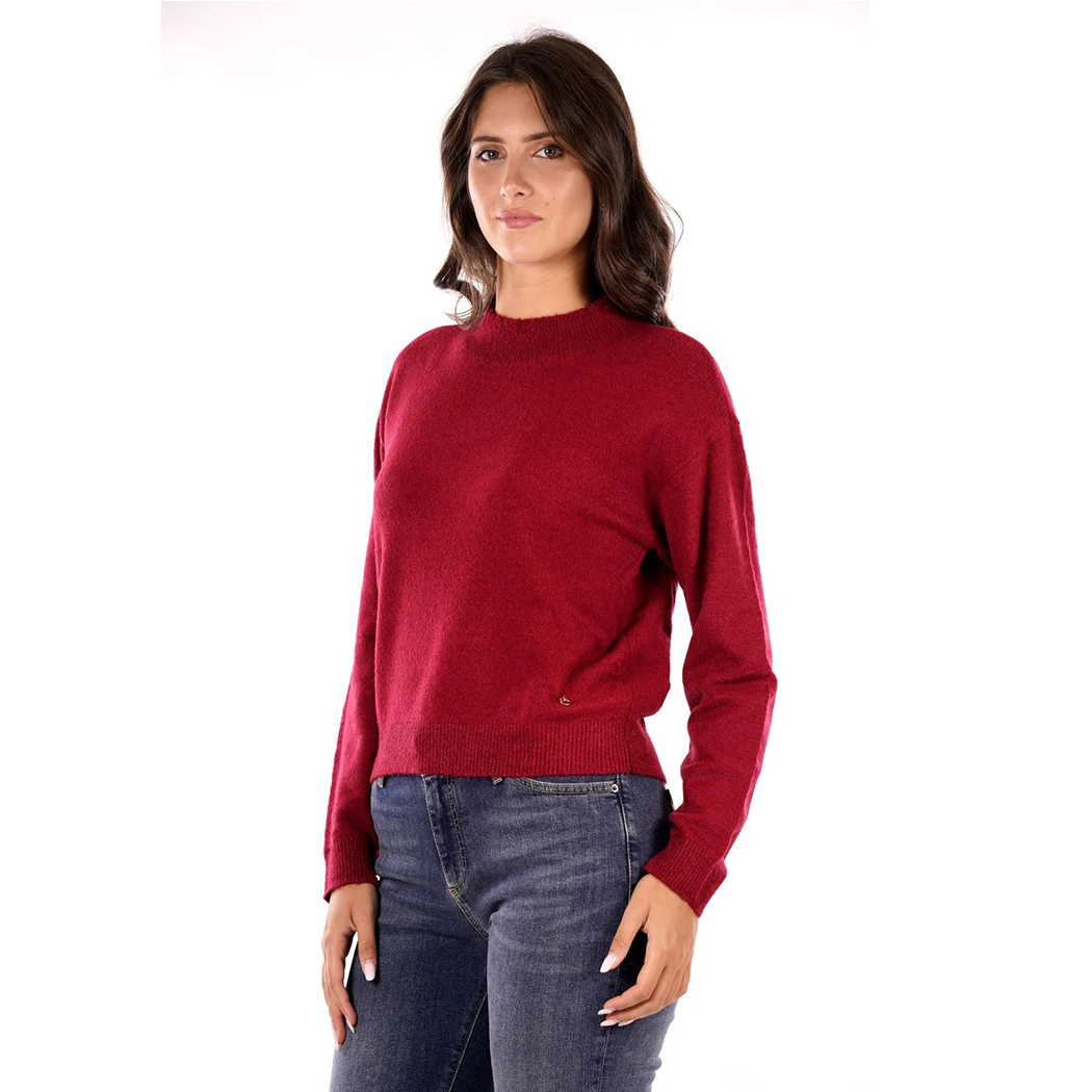 YES ZEE MAGLIA DONNA INVERNO MAGLIONE LUREX PULLOVER LUPETTO CROPPED M003/BT00