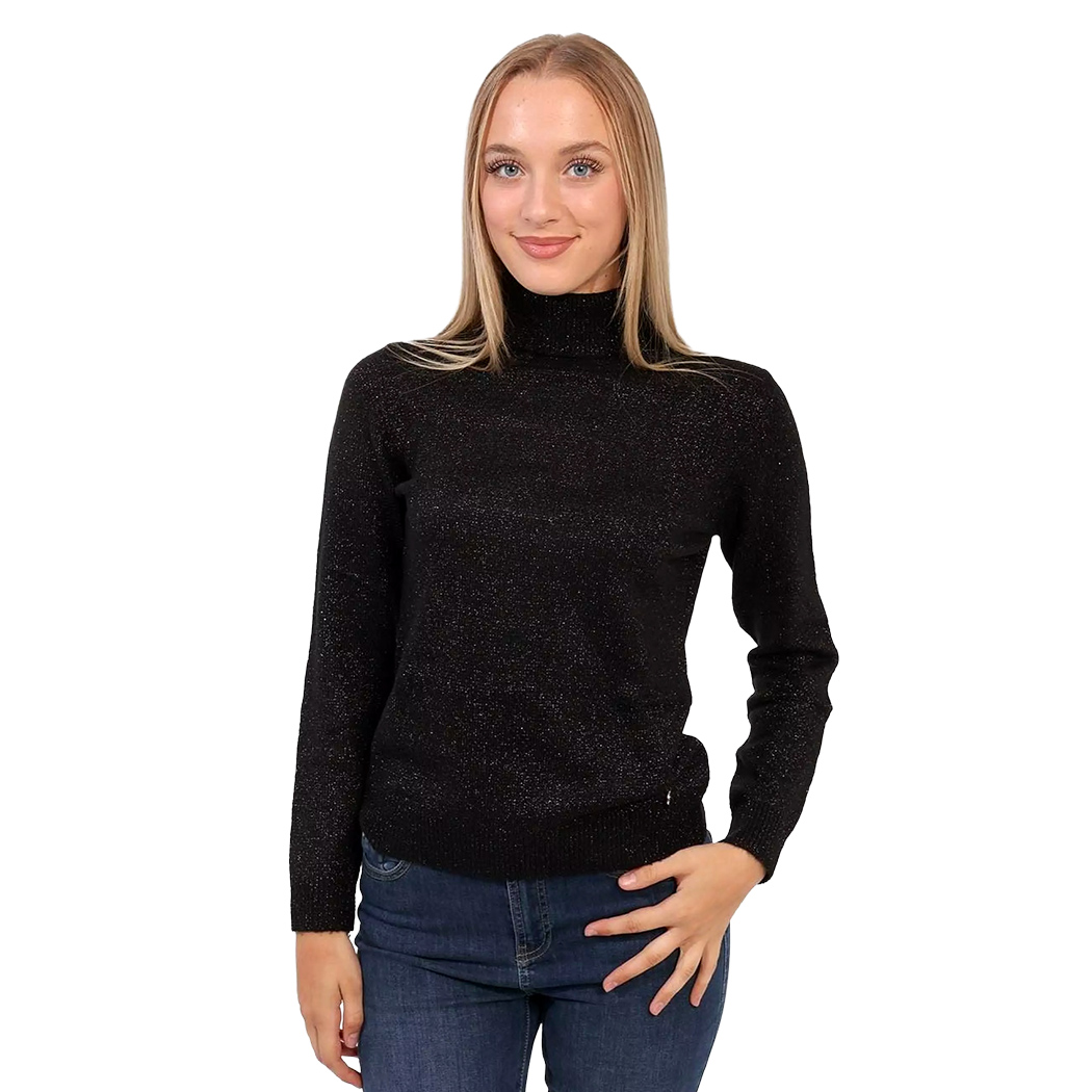 YES ZEE MAGLIA DONNA INVERNO MAGLIONE LUREX PULLOVER DOLCEVITA M048/BT00