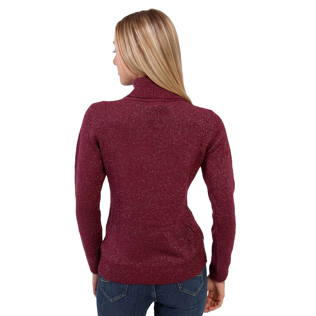 YES ZEE MAGLIA DONNA INVERNO MAGLIONE LUREX PULLOVER DOLCEVITA M048/BT00