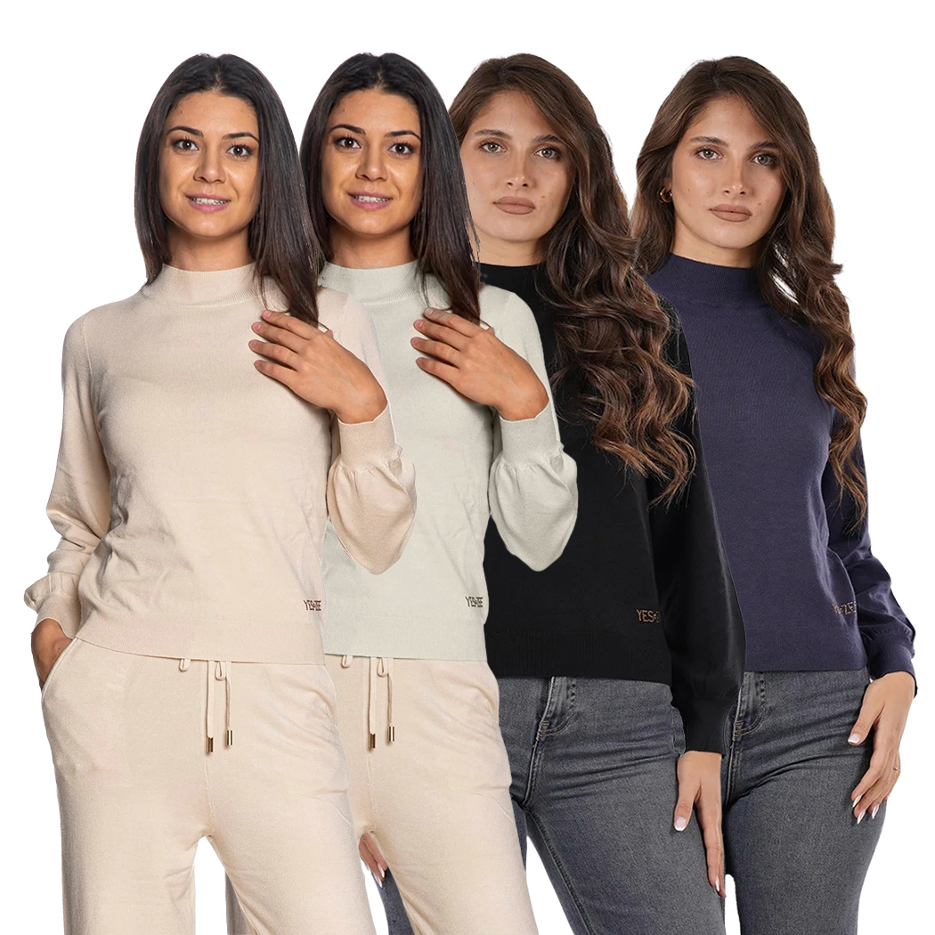 YES ZEE MAGLIA DONNA INVERNO SOTTOGIACCA LUPETTO PULLOVER M002/RU00