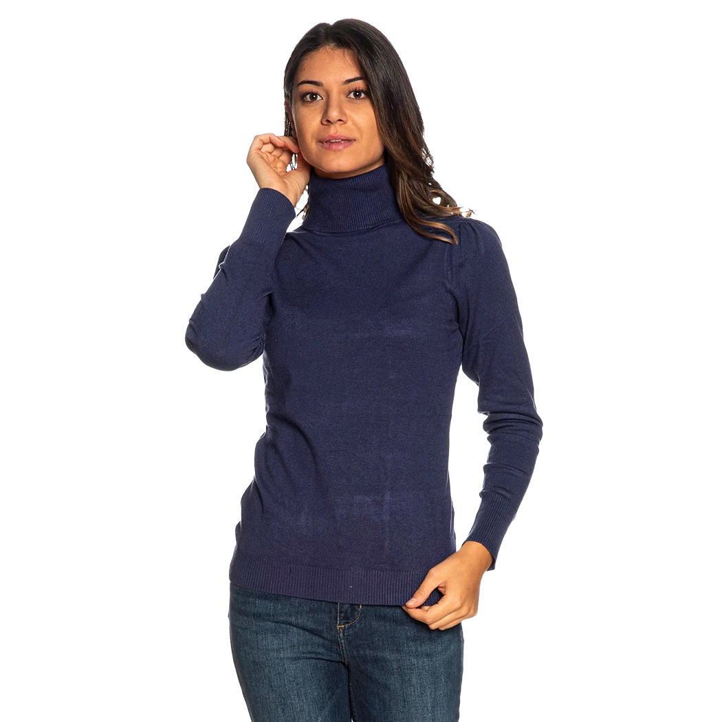 YES ZEE MAGLIA DONNA INVERNO SOTTOGIACCA DOLCEVITA PULL MANICHE SBUFFO M038/RU00