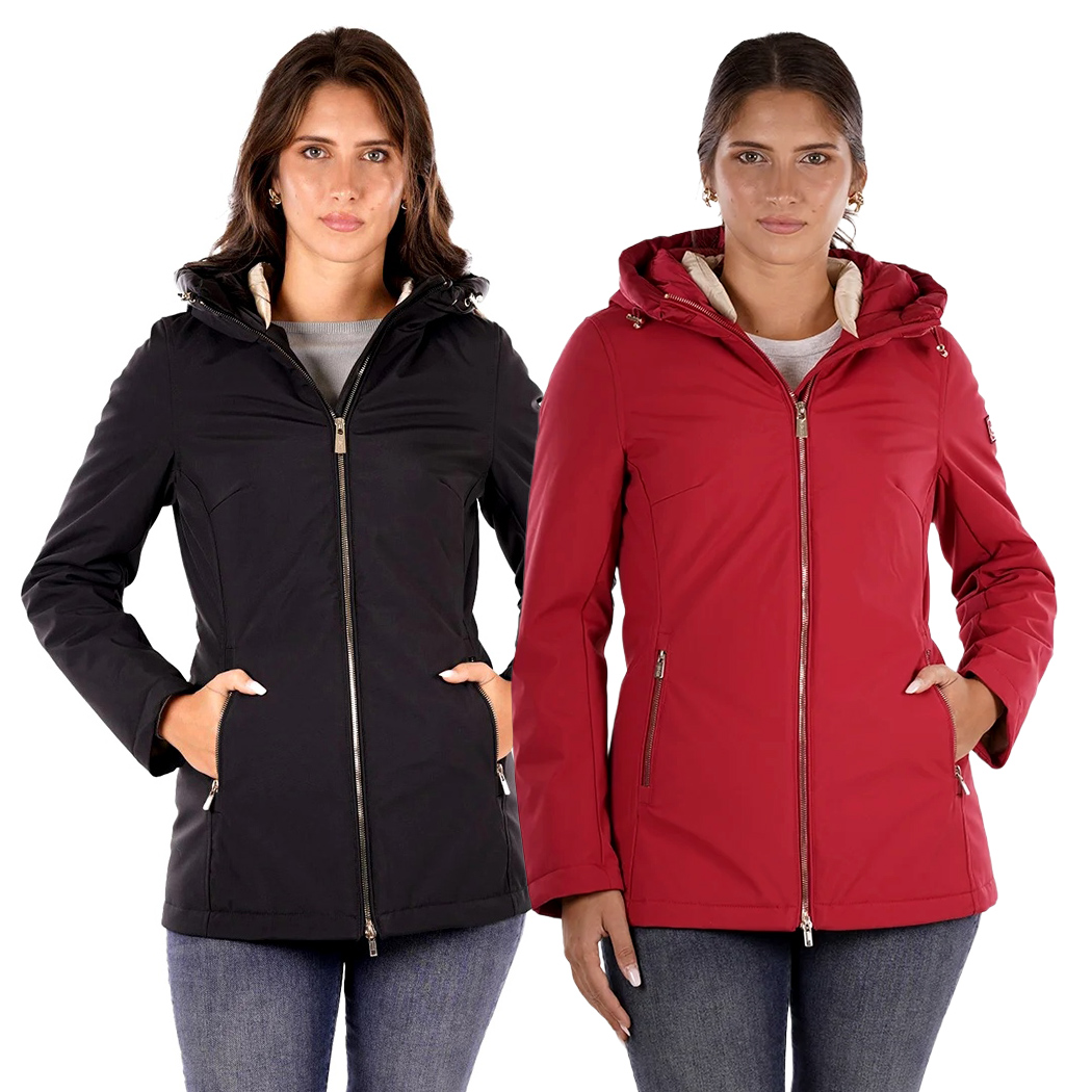 YES-ZEE GIUBBOTTO GIACCA DONNA GIUBBINO PIUMINO CAPPUCCIO SOFTSHELL O088/M200