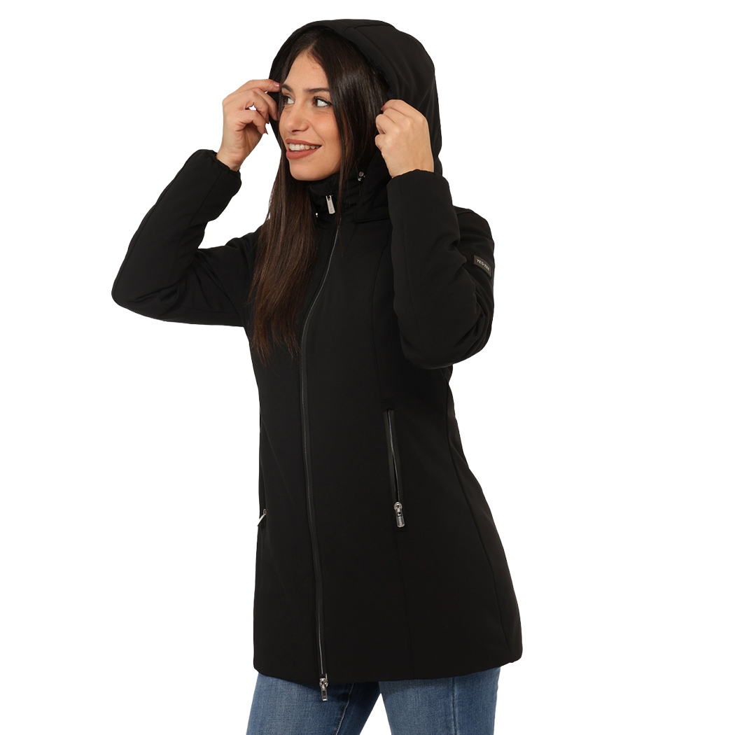 YES-ZEE GIUBBOTTO GIACCA DONNA GIUBBINO PIUMINO CAPPUCCIO SOFTSHELL O047/L300