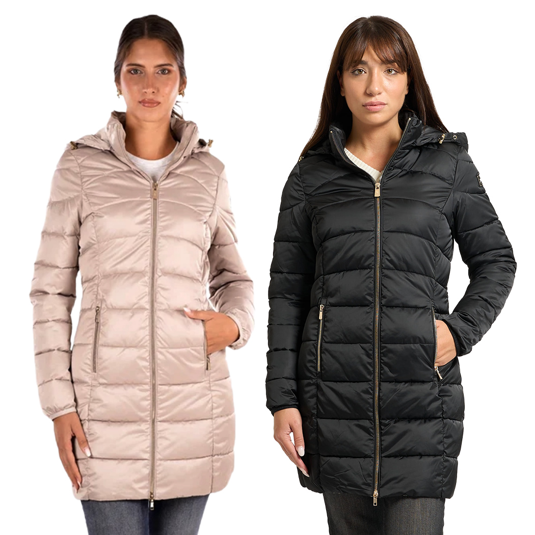 YES-ZEE GIUBBOTTO COPPOTTO DONNA GIUBBINO GIACCA CAPPUCCIO AMOVIBILE O017/M800