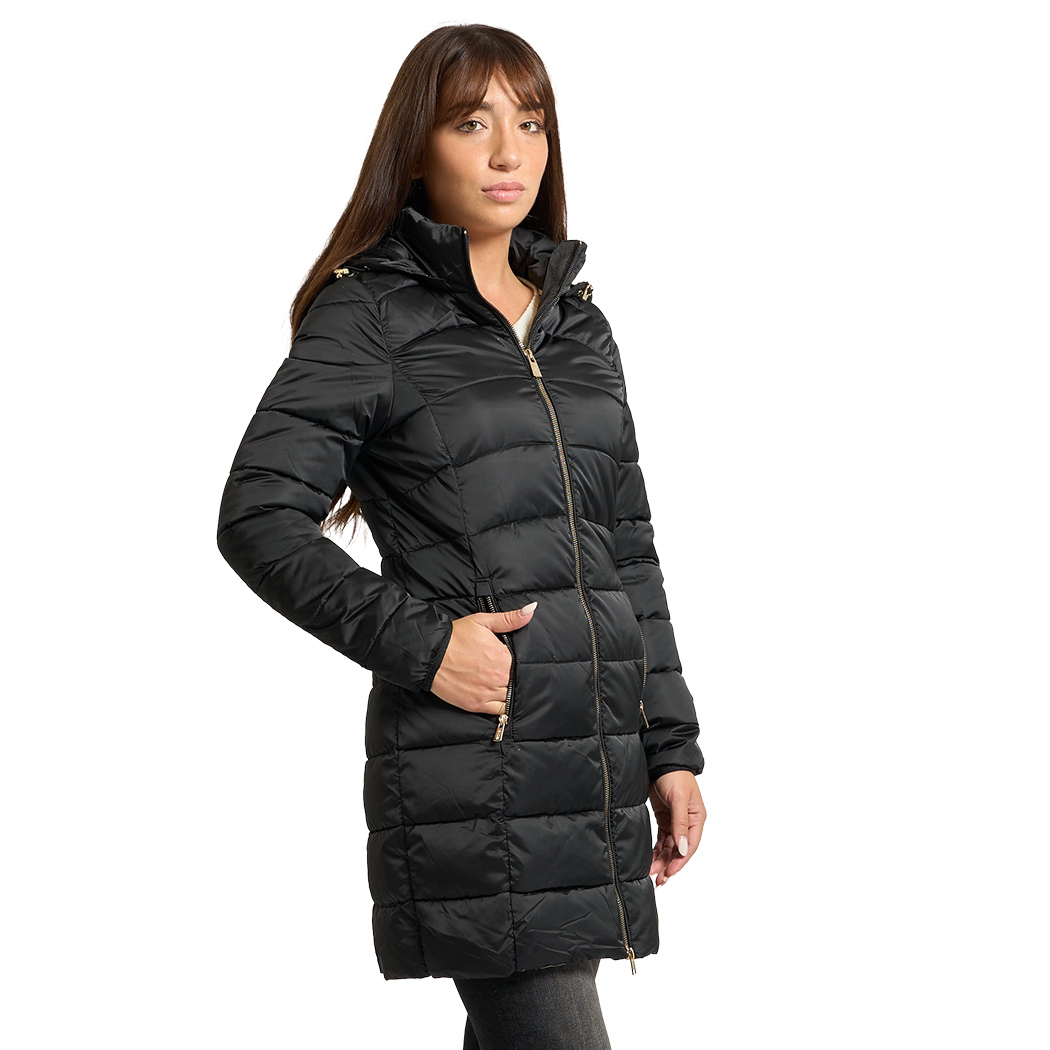 YES-ZEE GIUBBOTTO COPPOTTO DONNA GIUBBINO GIACCA CAPPUCCIO AMOVIBILE O017/M800