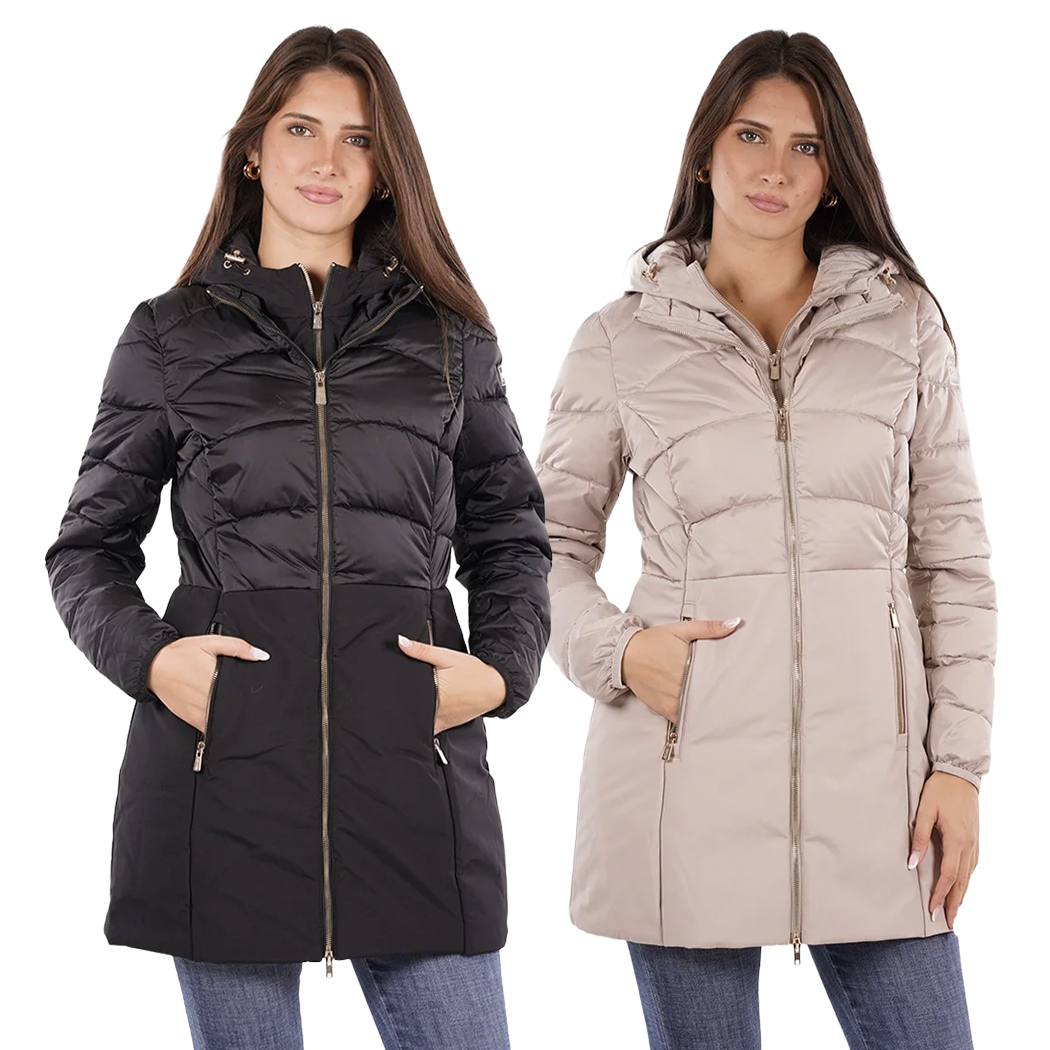 YES-ZEE GIUBBOTTO COPPOTTO DONNA GIUBBINO GIACCA CAPPUCCIO AMOVIBILE O003/M800