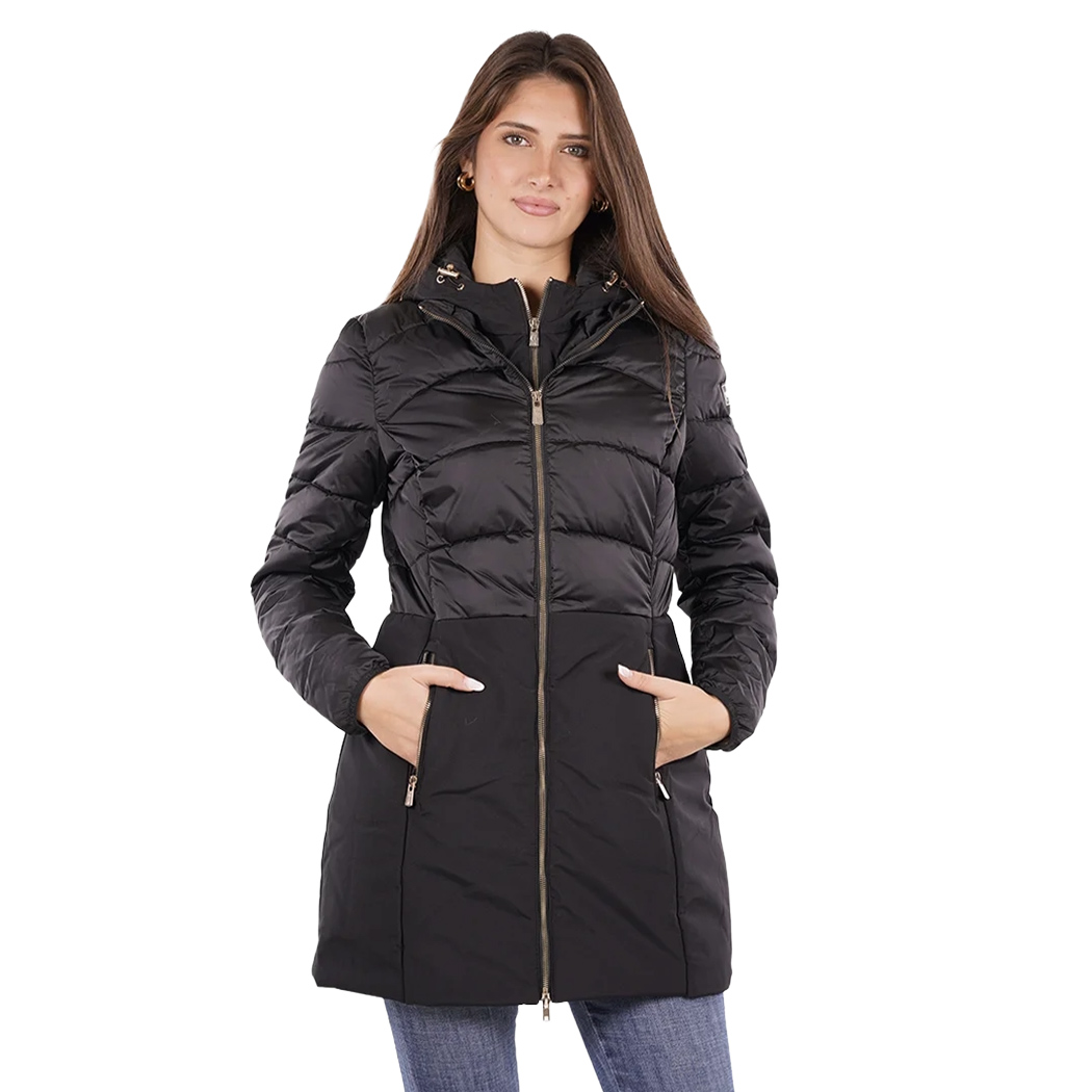 YES-ZEE GIUBBOTTO COPPOTTO DONNA GIUBBINO GIACCA CAPPUCCIO AMOVIBILE O003/M800