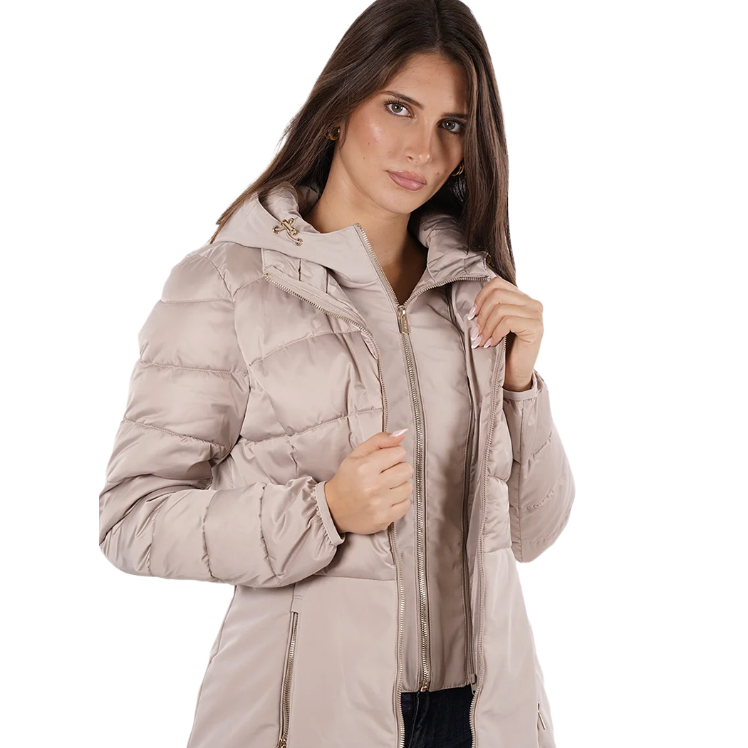 YES-ZEE GIUBBOTTO COPPOTTO DONNA GIUBBINO GIACCA CAPPUCCIO AMOVIBILE O003/M800