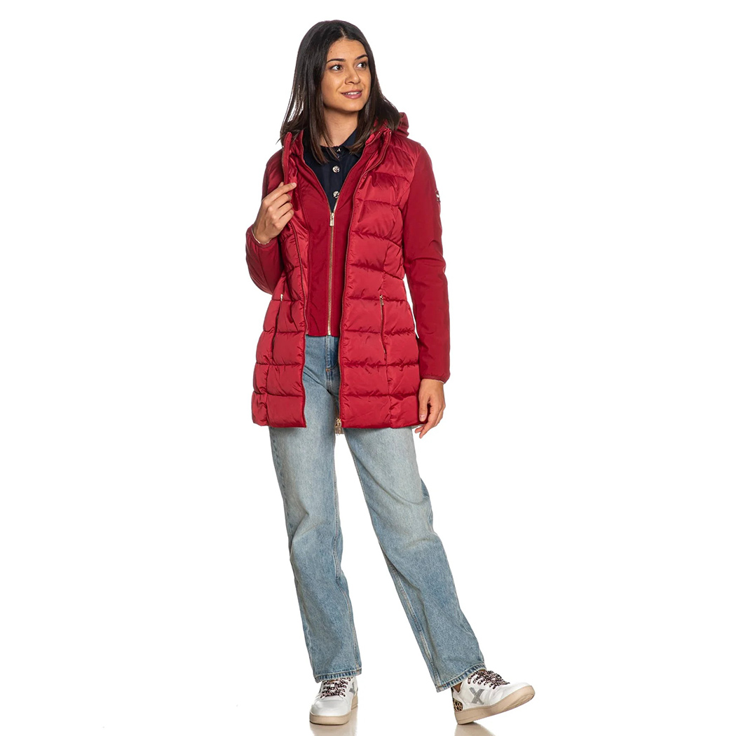 YES-ZEE GIUBBOTTO COPPOTTO DONNA GIUBBINO GIACCA CAPPUCCIO AMOVIBILE O045/M800