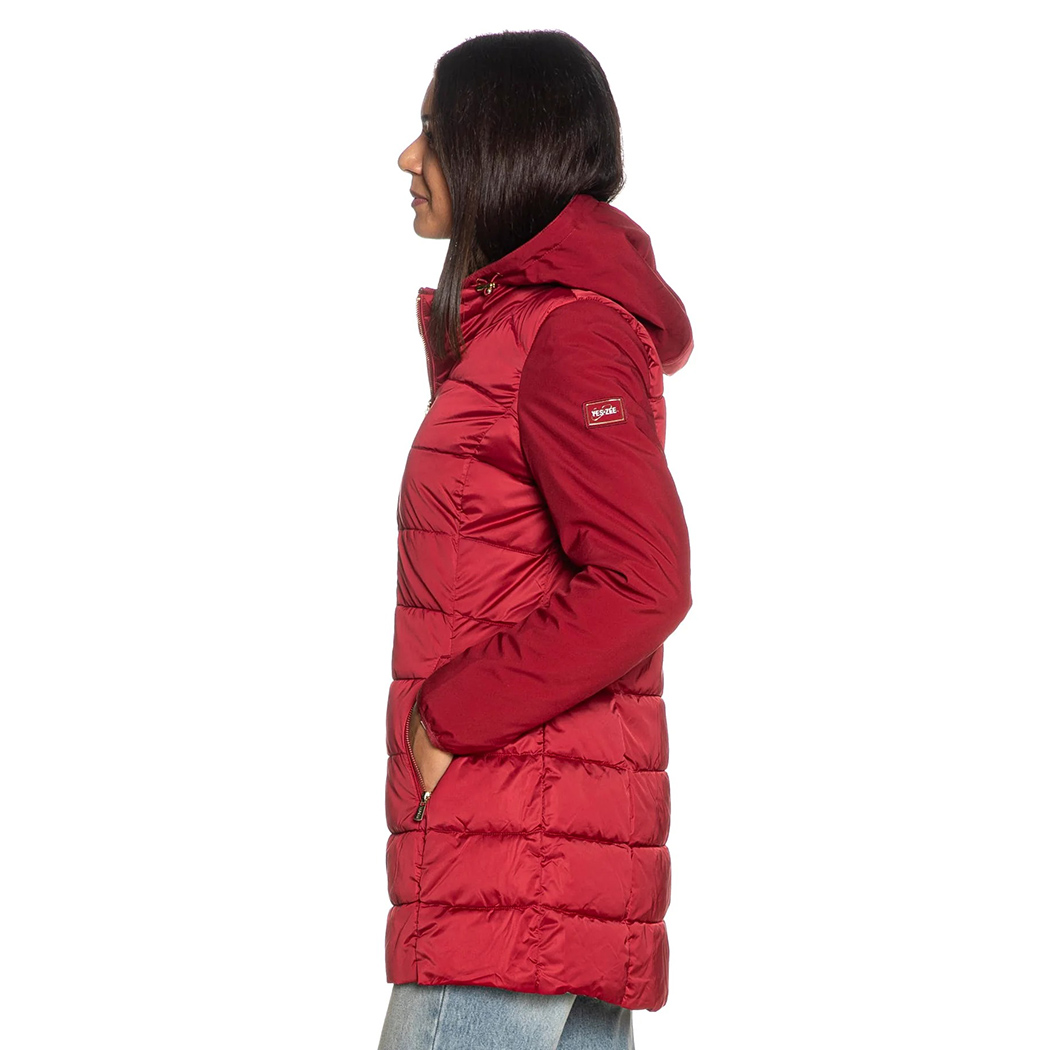 YES-ZEE GIUBBOTTO COPPOTTO DONNA GIUBBINO GIACCA CAPPUCCIO AMOVIBILE O045/M800