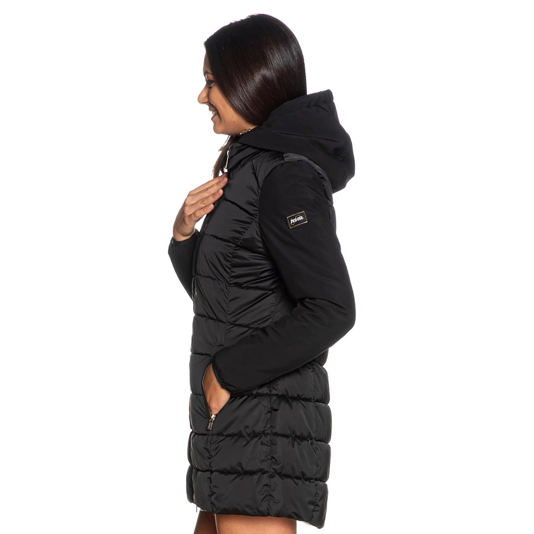 YES-ZEE GIUBBOTTO COPPOTTO DONNA GIUBBINO GIACCA CAPPUCCIO AMOVIBILE O045/M800
