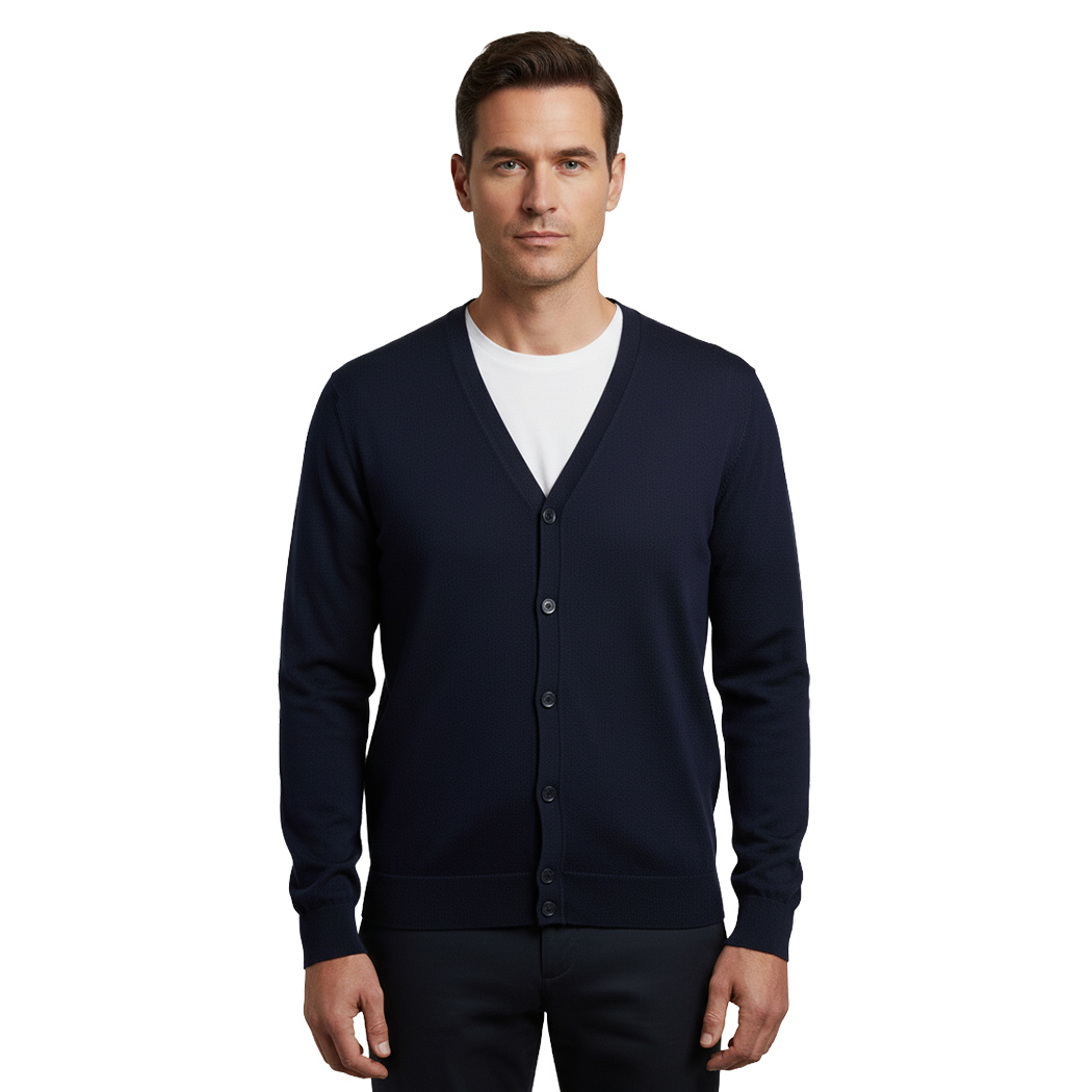 BUGER CARDIGAN APERTO UOMO IN VISCOSA MAGLIA MAGLIONE SCOLLO A V PULLOVER 52042
