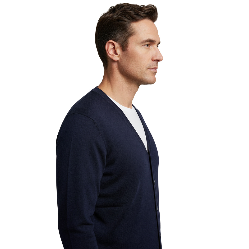 BUGER CARDIGAN APERTO UOMO IN VISCOSA MAGLIA MAGLIONE SCOLLO A V PULLOVER 52042