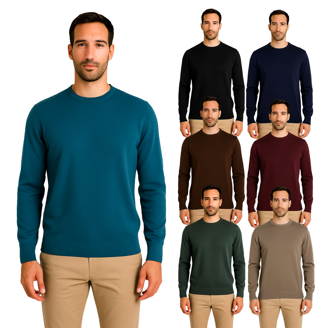 BUGER PULLOVER UOMO IN VISCOSA MAGLIA MAGLIONE GIROCOLLO PARICOLLO 52044