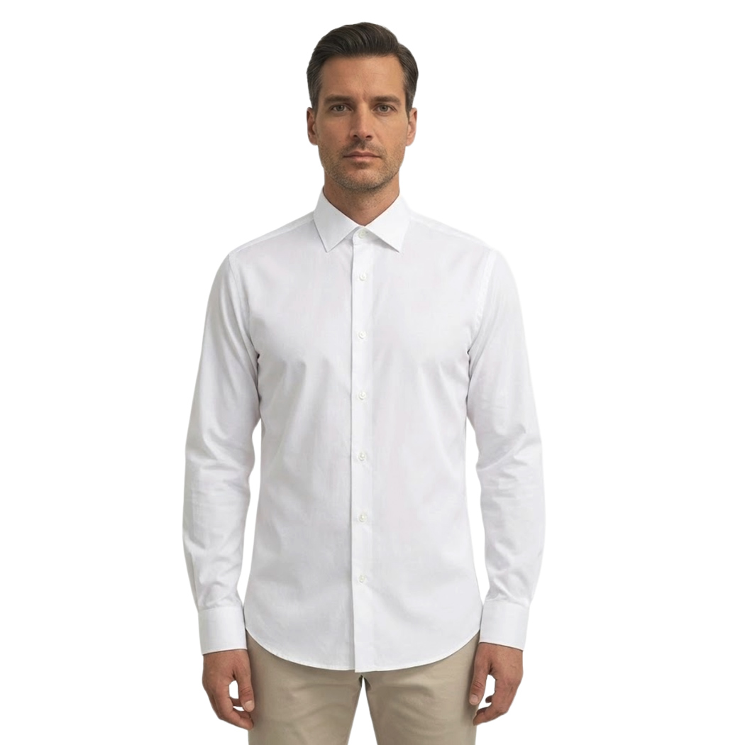 BUGER CAMICIA UOMO COTONE SLIM MODERATO SHIRT ELASTICIZZATA COLLO ITALIANO 50065