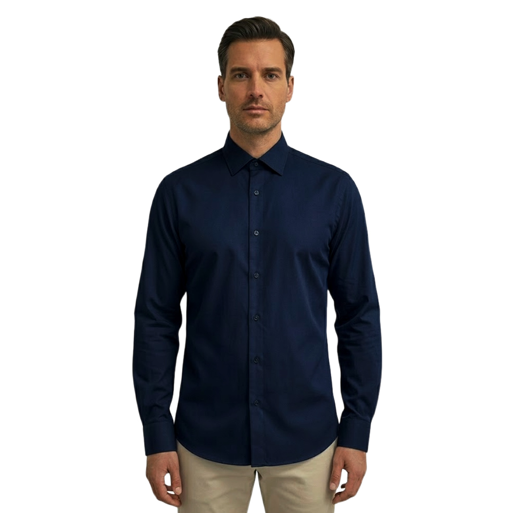 BUGER CAMICIA UOMO COTONE SLIM MODERATO SHIRT ELASTICIZZATA COLLO ITALIANO 50065