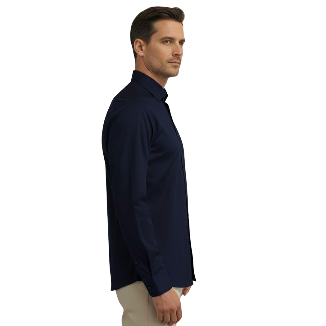 BUGER CAMICIA UOMO COTONE SLIM MODERATO SHIRT ELASTICIZZATA COLLO ITALIANO 50065