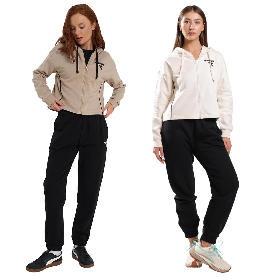 DIADORA L.TRACKSUIT HOODIE FZ TUTA DONNA FELPA SPORT PANTALONI GIRL 102.182268