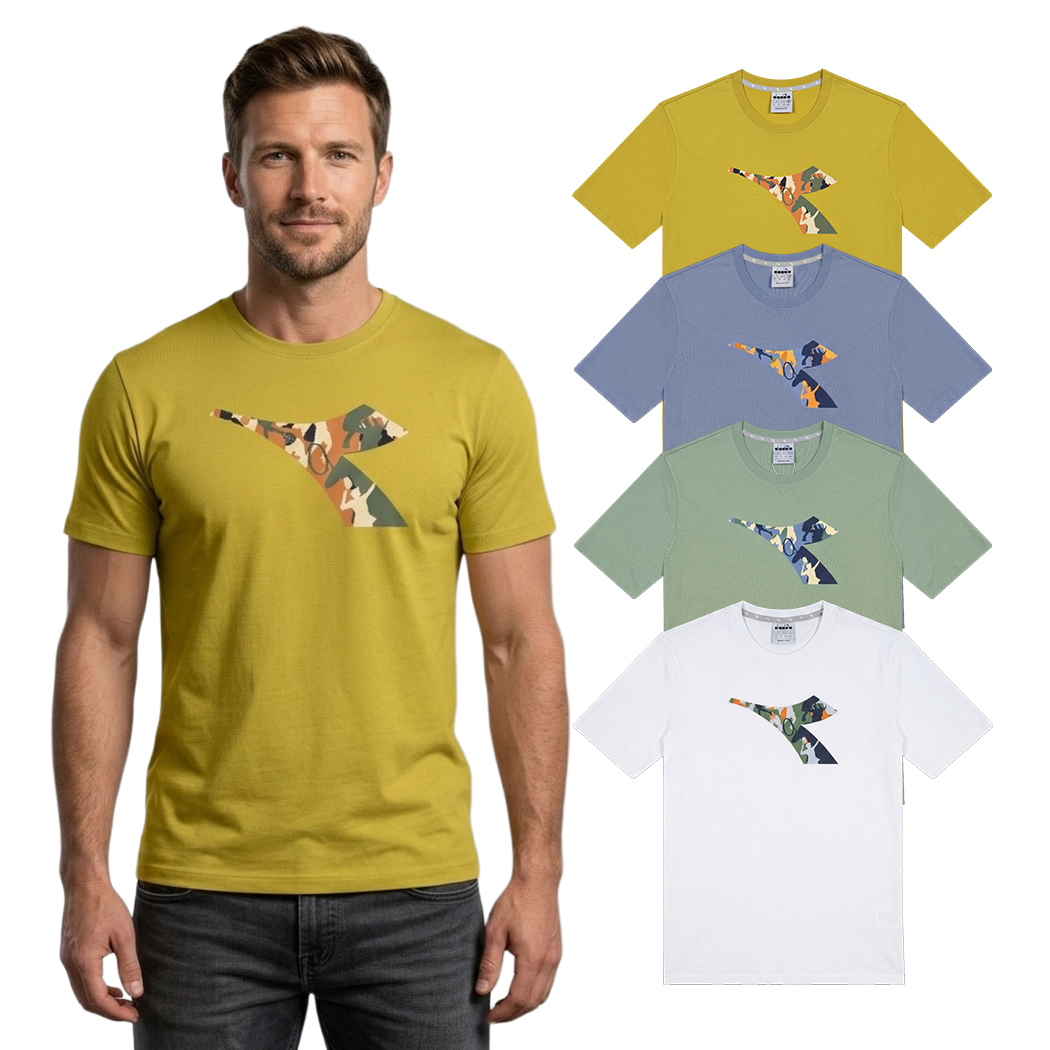 DIADORA T-SHIRT SS ESS. SPORTS BL UOMO MAGLIA SPORT TINTA UNITA LOGO 102.182900