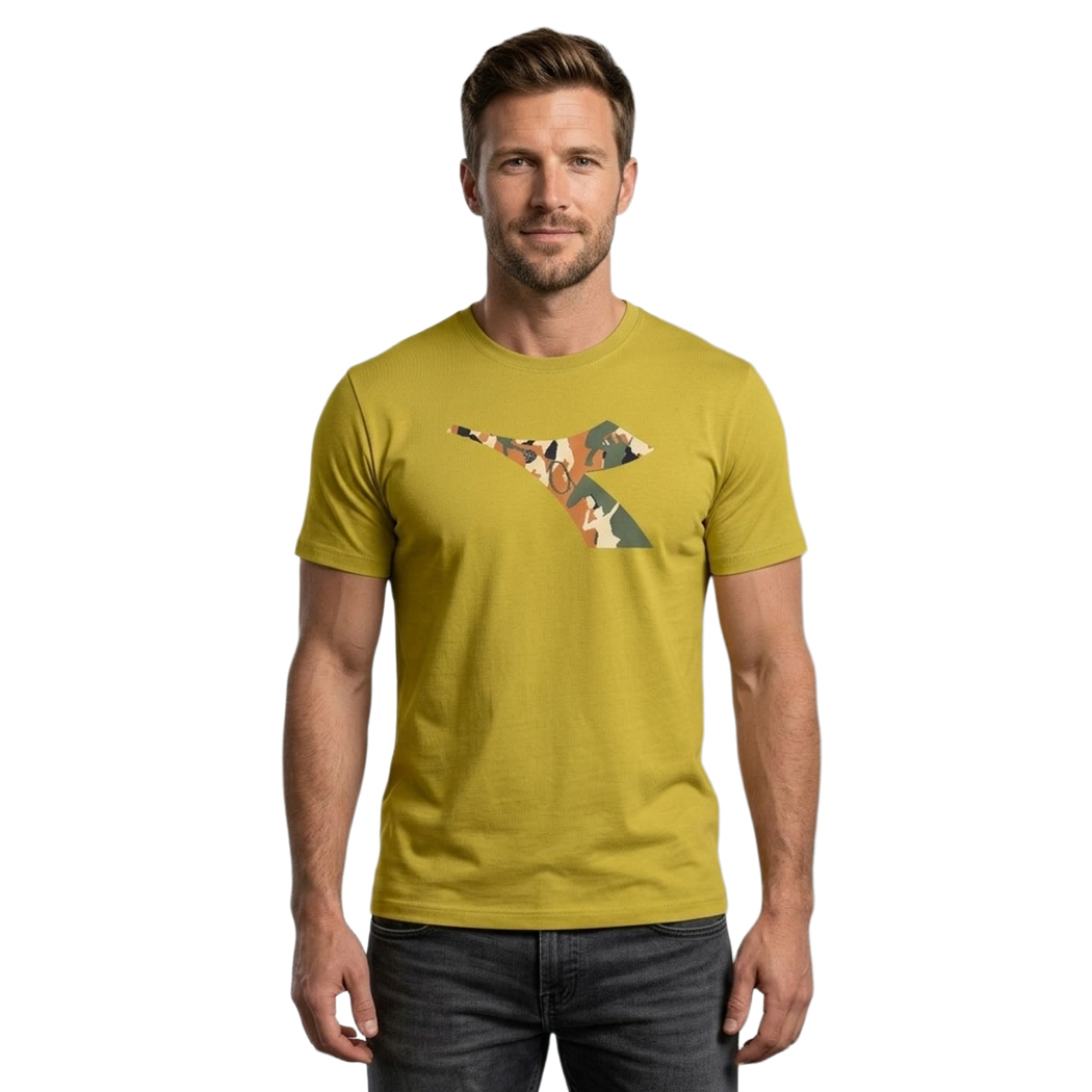 DIADORA T-SHIRT SS ESS. SPORTS BL UOMO MAGLIA SPORT TINTA UNITA LOGO 102.182900