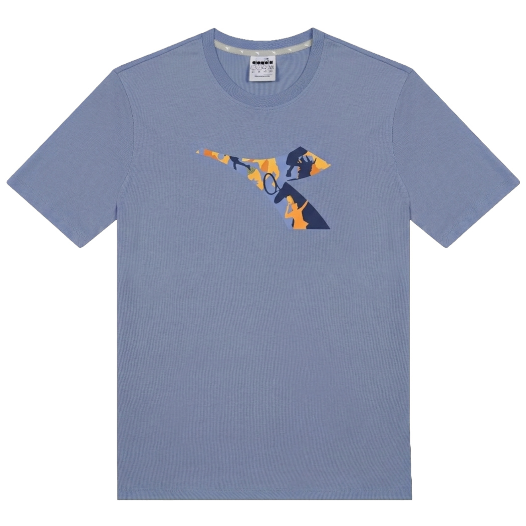 DIADORA T-SHIRT SS ESS. SPORTS BL UOMO MAGLIA SPORT TINTA UNITA LOGO 102.182900