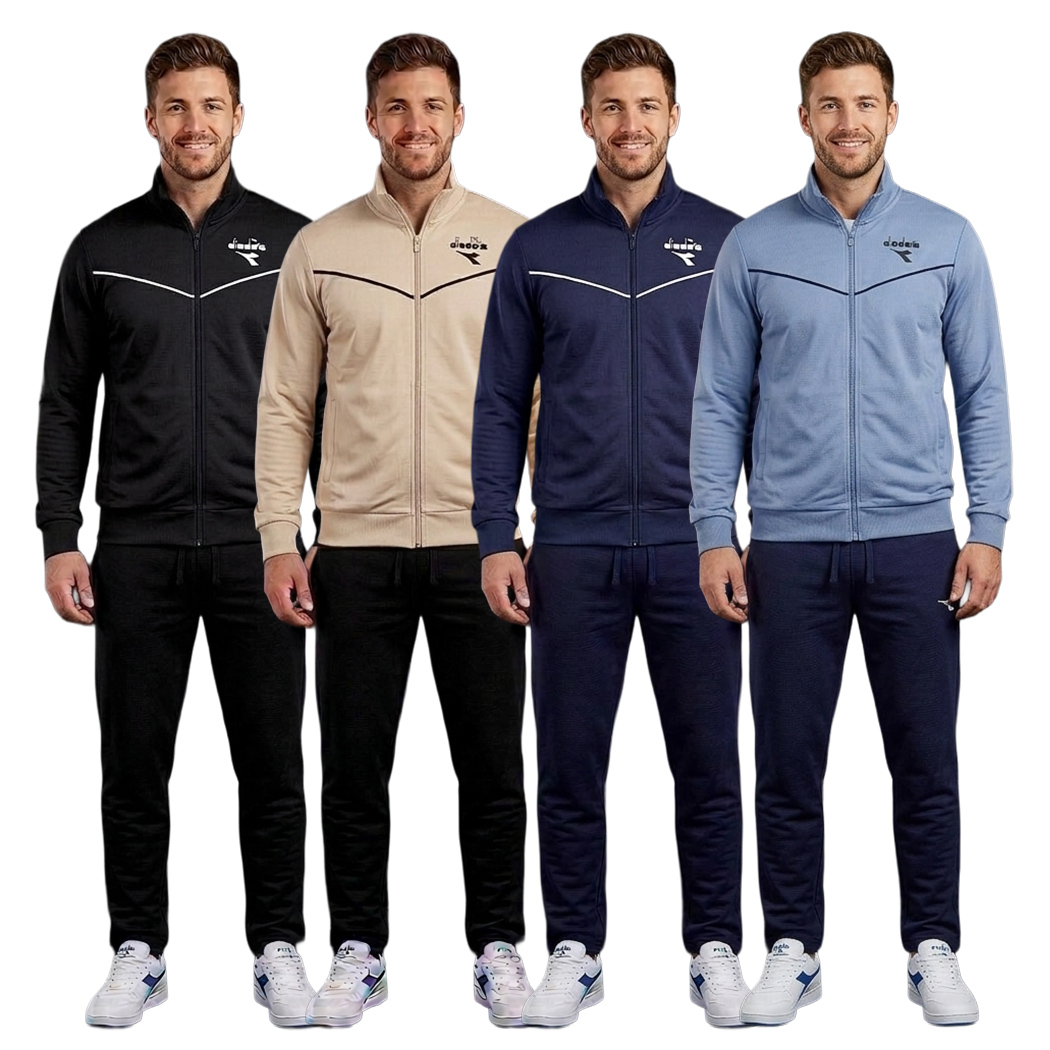DIADORA TRACKSUIT FZ HJ TUTA UOMO FELPA COTONE COMPLETO PRIMAVERILE 102.182904