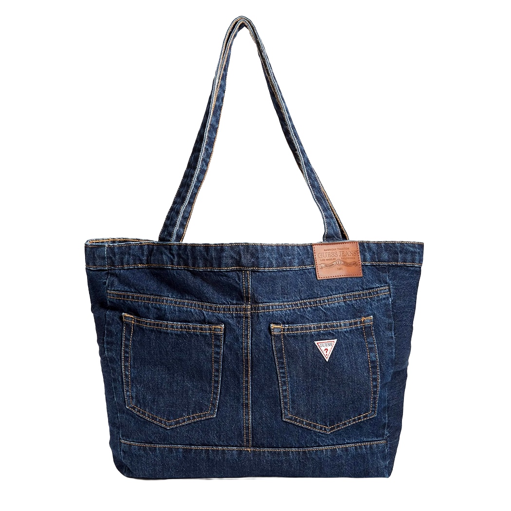 GUESS JEANS BORSA DONNA SHOPPER TOTE DENIM SHOPPING BAG LOGO SPALLA M4BZ67D5RH0