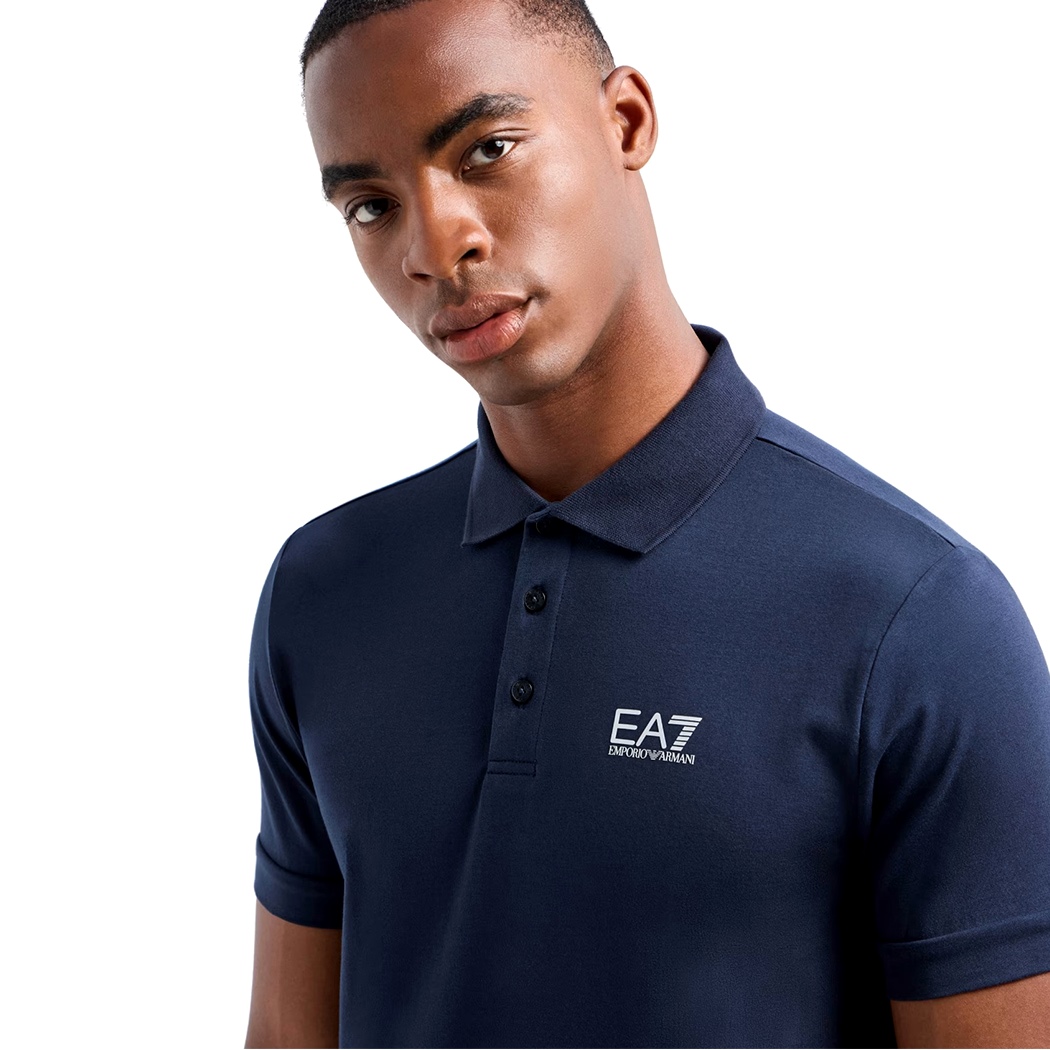 EA7 EMPORIO ARMANI POLO T-SHIRT UOMO COTONE JERSEY STRETCH MAGLIETTA 8NPF14