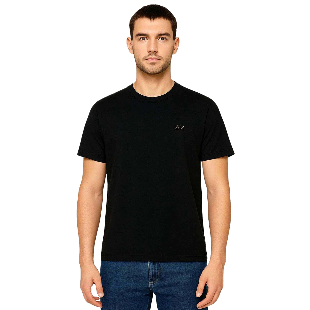 SUN68 T-SHIRT UOMO JERSEY COTONE GIROCOLLO LOGO RICAMATO MAGLIA SPORT T36127