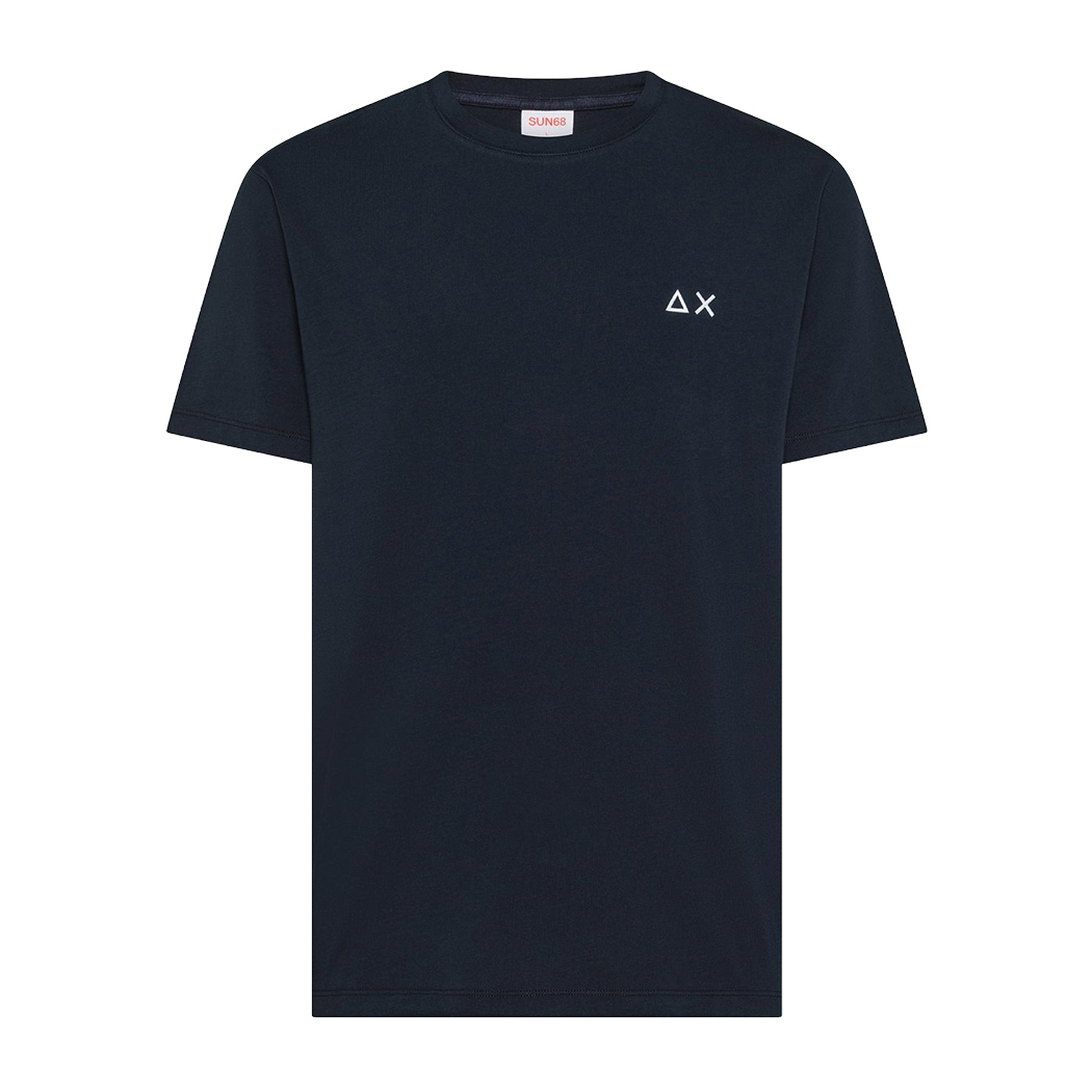 SUN68 T-SHIRT UOMO JERSEY COTONE GIROCOLLO LOGO RICAMATO MAGLIA SPORT T36104