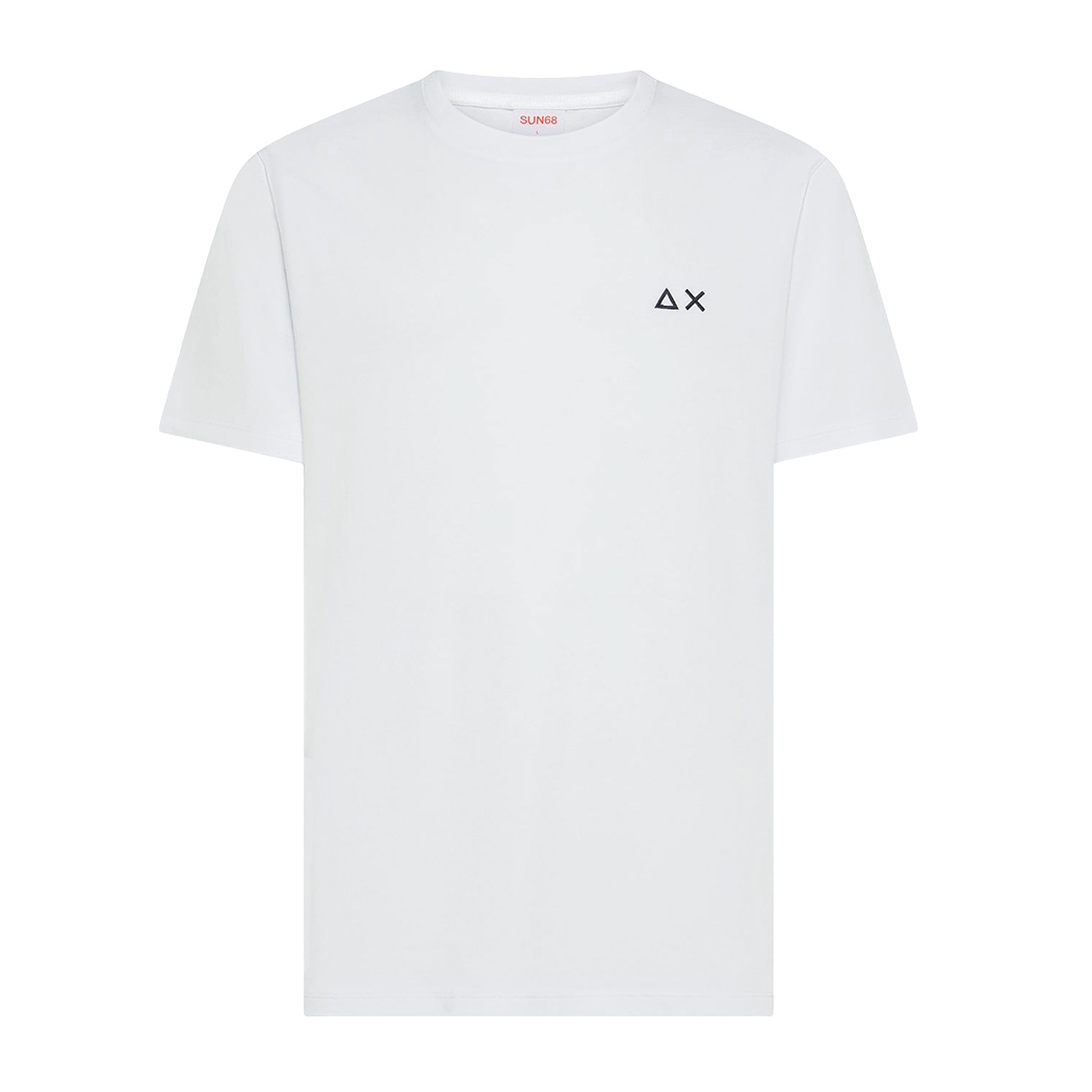 SUN68 T-SHIRT UOMO JERSEY COTONE GIROCOLLO LOGO RICAMATO MAGLIA SPORT T36104