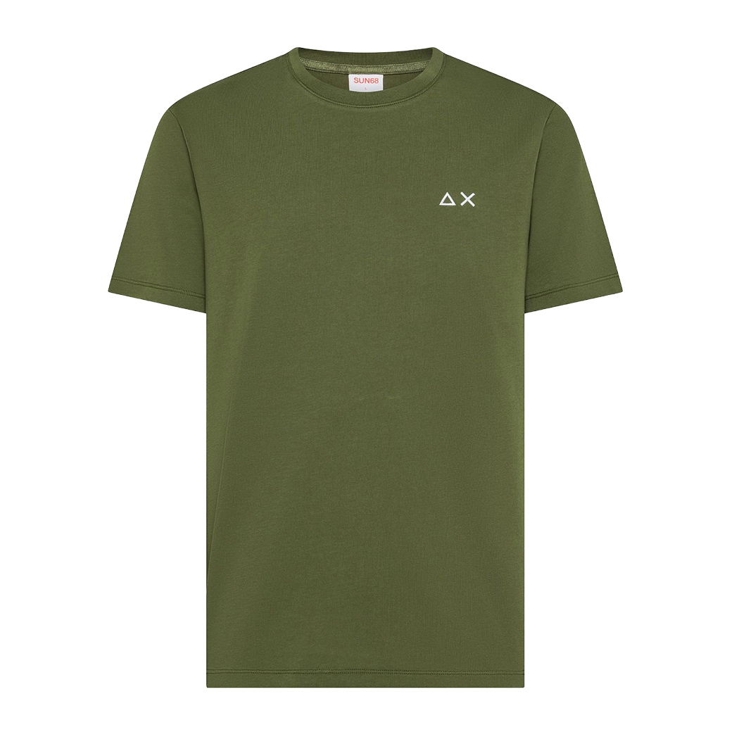SUN68 T-SHIRT UOMO JERSEY COTONE GIROCOLLO LOGO RICAMATO MAGLIA SPORT T36104