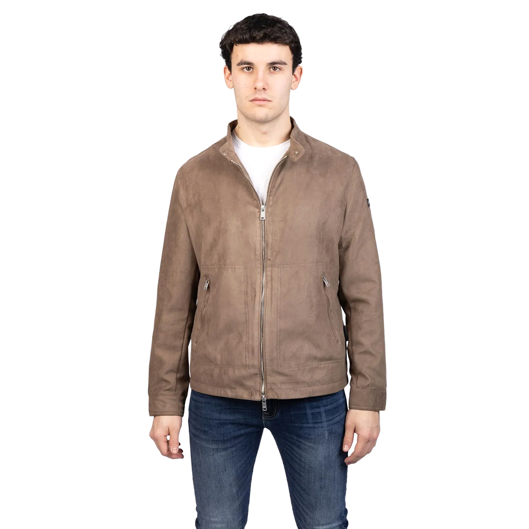 BUGER GIACCA GIUBBINO UOMO PRIMAVERILE IN DAINETTO ECOLOGICO COLLO COREANO 52240