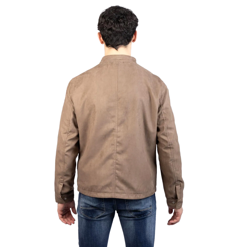 BUGER GIACCA GIUBBINO UOMO PRIMAVERILE IN DAINETTO ECOLOGICO COLLO COREANO 52240