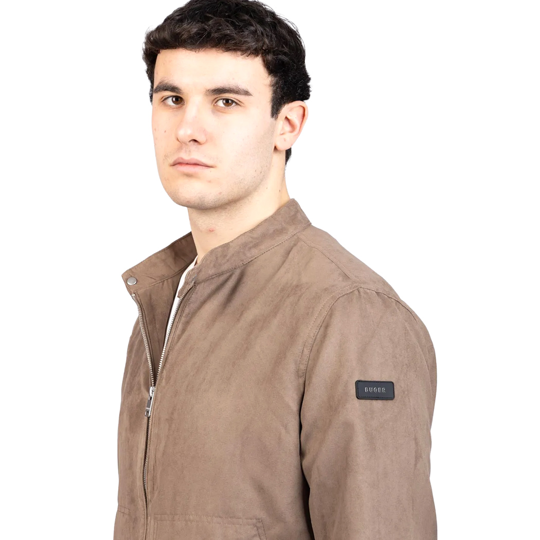 BUGER GIACCA GIUBBINO UOMO PRIMAVERILE IN DAINETTO ECOLOGICO COLLO COREANO 52240