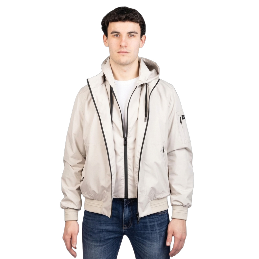 BUGER GIACCA GIUBBINO UOMO PRIMAVERILE CON CAPPUCCIO AMOVIBILE LEGGERO 52246