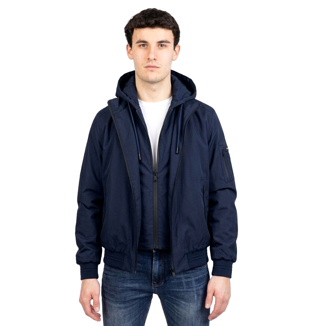 BUGER GIACCA GIUBBINO UOMO PRIMAVERILE CON CAPPUCCIO AMOVIBILE LEGGERO 52246