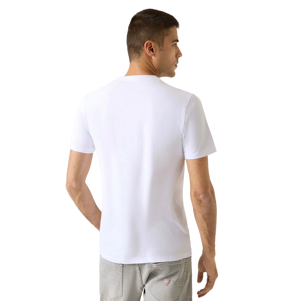 GUESS T-SHIRT UOMO MAGLIA COTONE JERSEY LOGO TRIANGOLO ANCORA M6RI17J1314