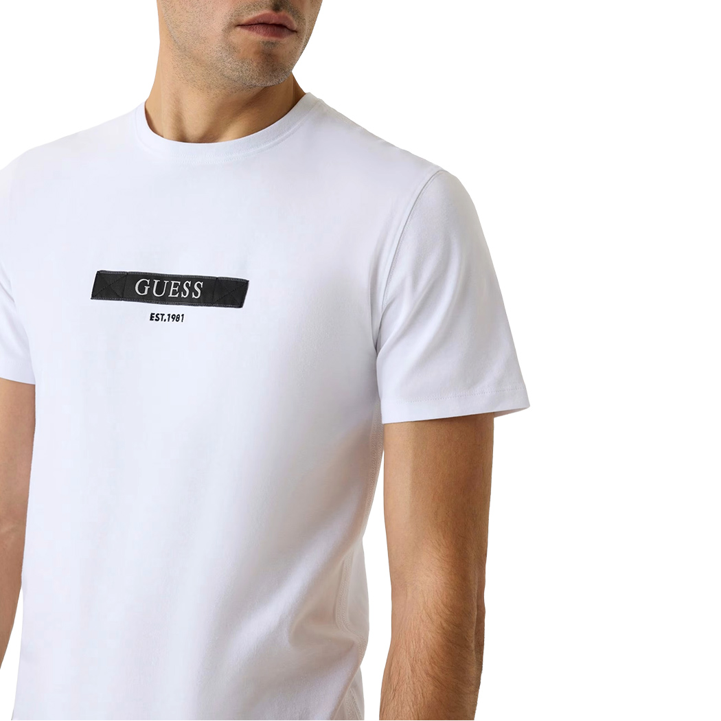 GUESS T-SHIRT UOMO MAGLIA COTONE JERSEY LOGO TRIANGOLO ANCORA M6RI17J1314