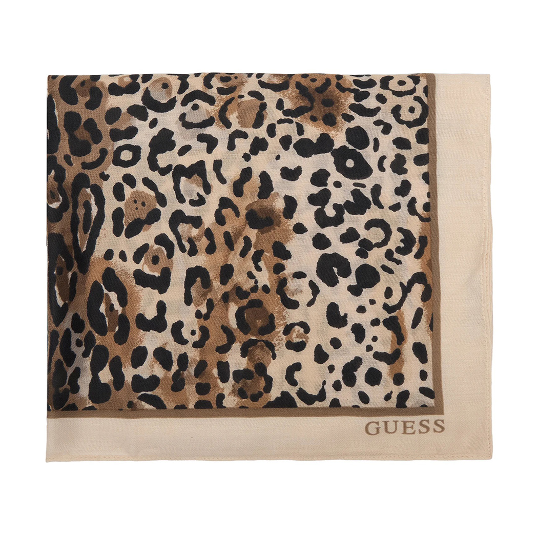 GUESS SCIARPA DONNA FOULARD STAMPA ANIMALIER LOGO PASHMINA SCIALLE AW5495POL03