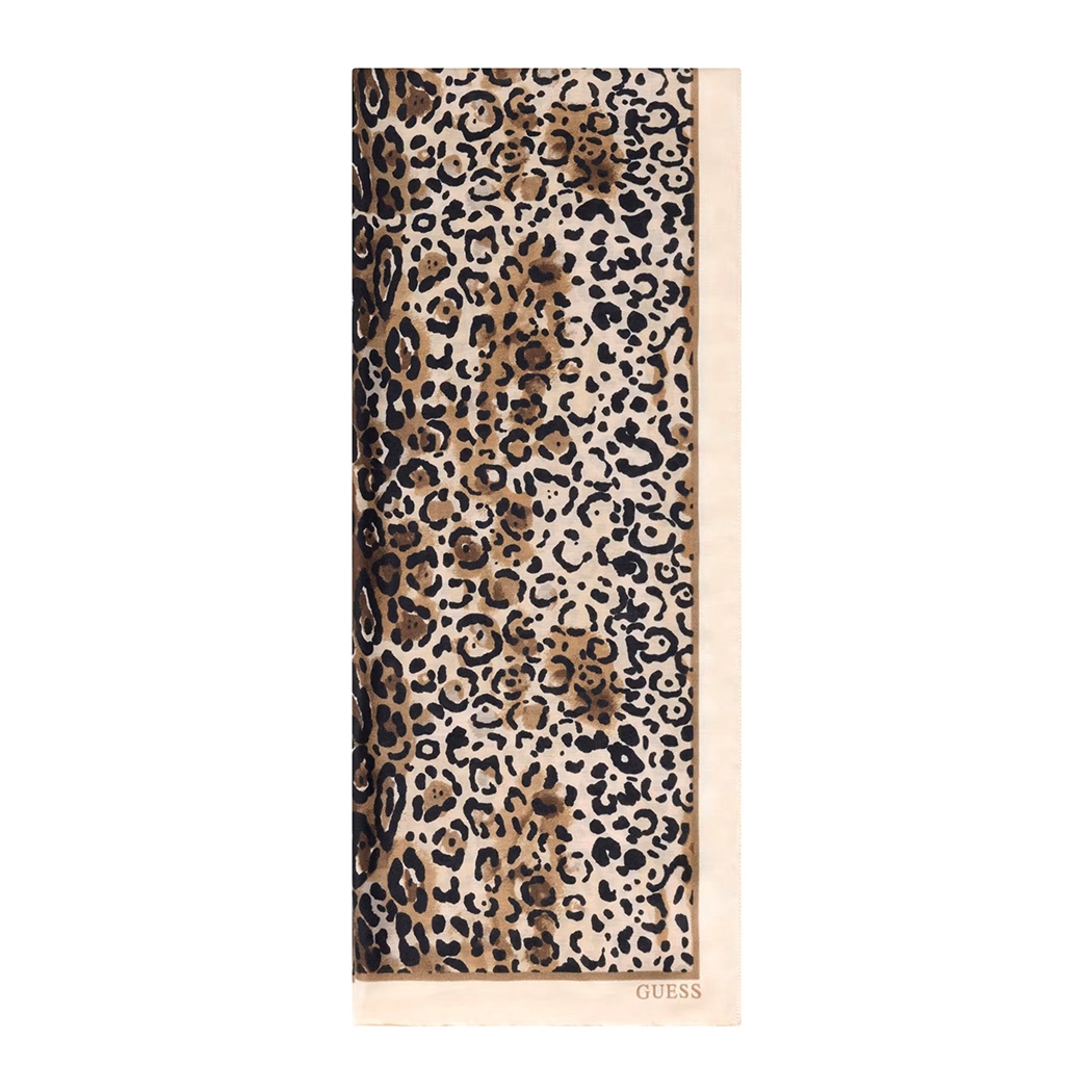 GUESS SCIARPA DONNA FOULARD STAMPA ANIMALIER LOGO PASHMINA SCIALLE AW5495POL03