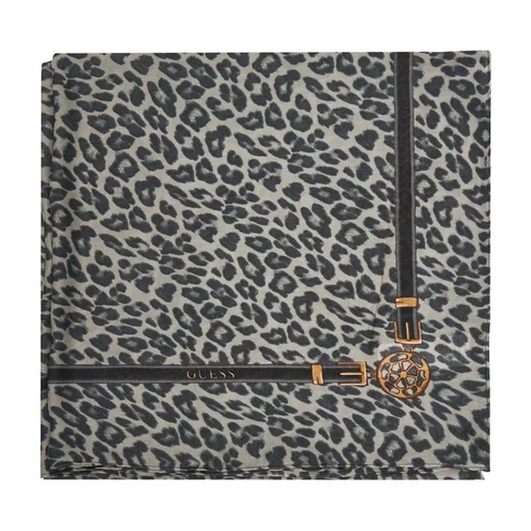 GUESS SCIARPA DONNA FOULARD STAMPA ANIMALIER LOGO PASHMINA SCIALLE AW5349MOD03
