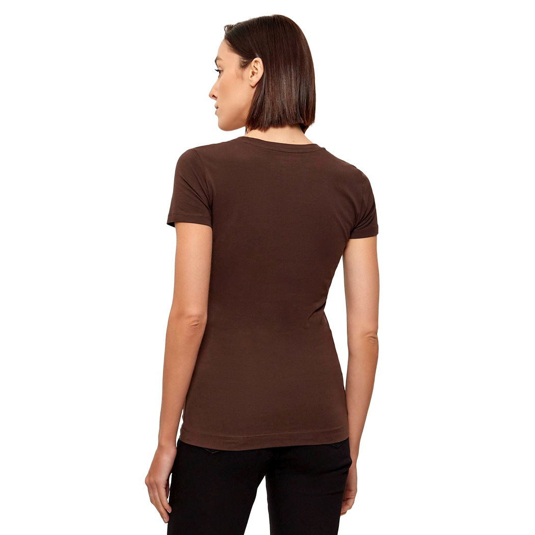 GUESS T-SHIRT MAGLIA SLIM MAGLIETTA DONNA LOGO TRIANGOLARE STRASS W6RI32J1314