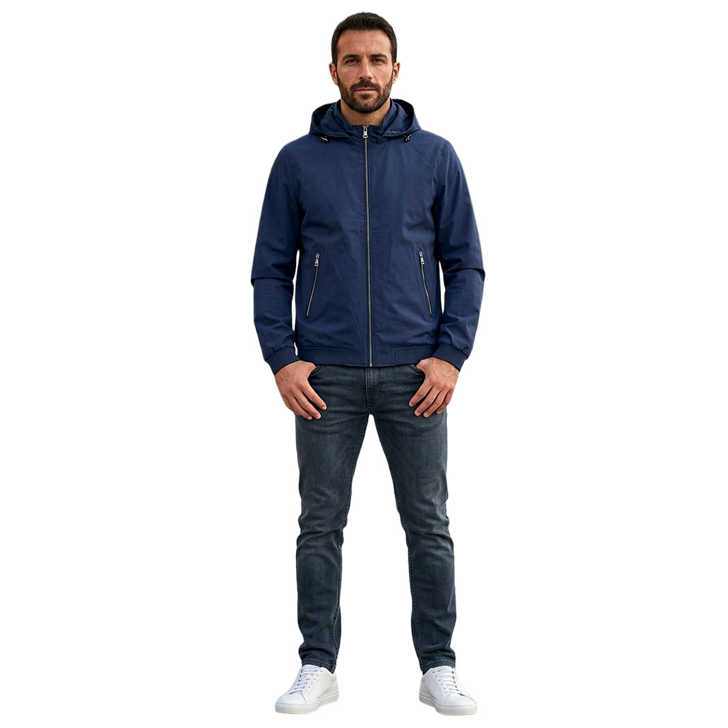 BUGER GIACCA GIUBBINO UOMO PRIMAVERILE CAPPUCCIO AMOVIBILE ELASTICIZZATO 52264