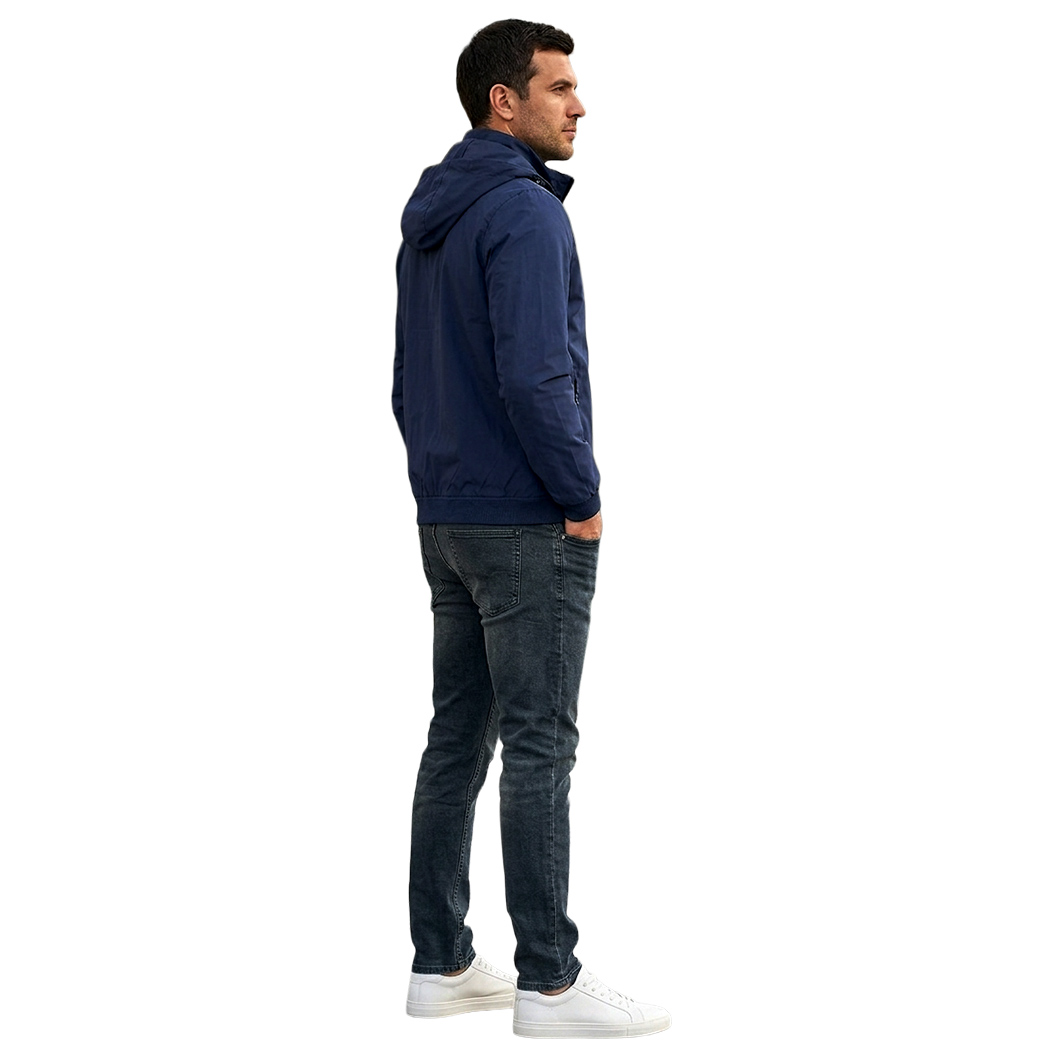 BUGER GIACCA GIUBBINO UOMO PRIMAVERILE CAPPUCCIO AMOVIBILE ELASTICIZZATO 52264