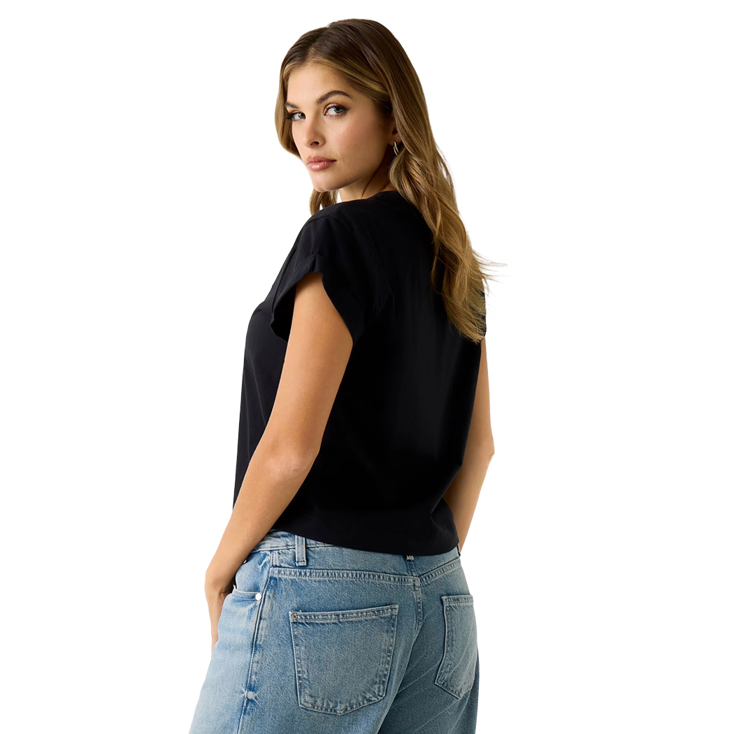 GUESS T-SHIRT STRASS MAGLIA MAGLIETTA DONNA STAMPA LOGO BOXY CORTA W6RI30I3Z14