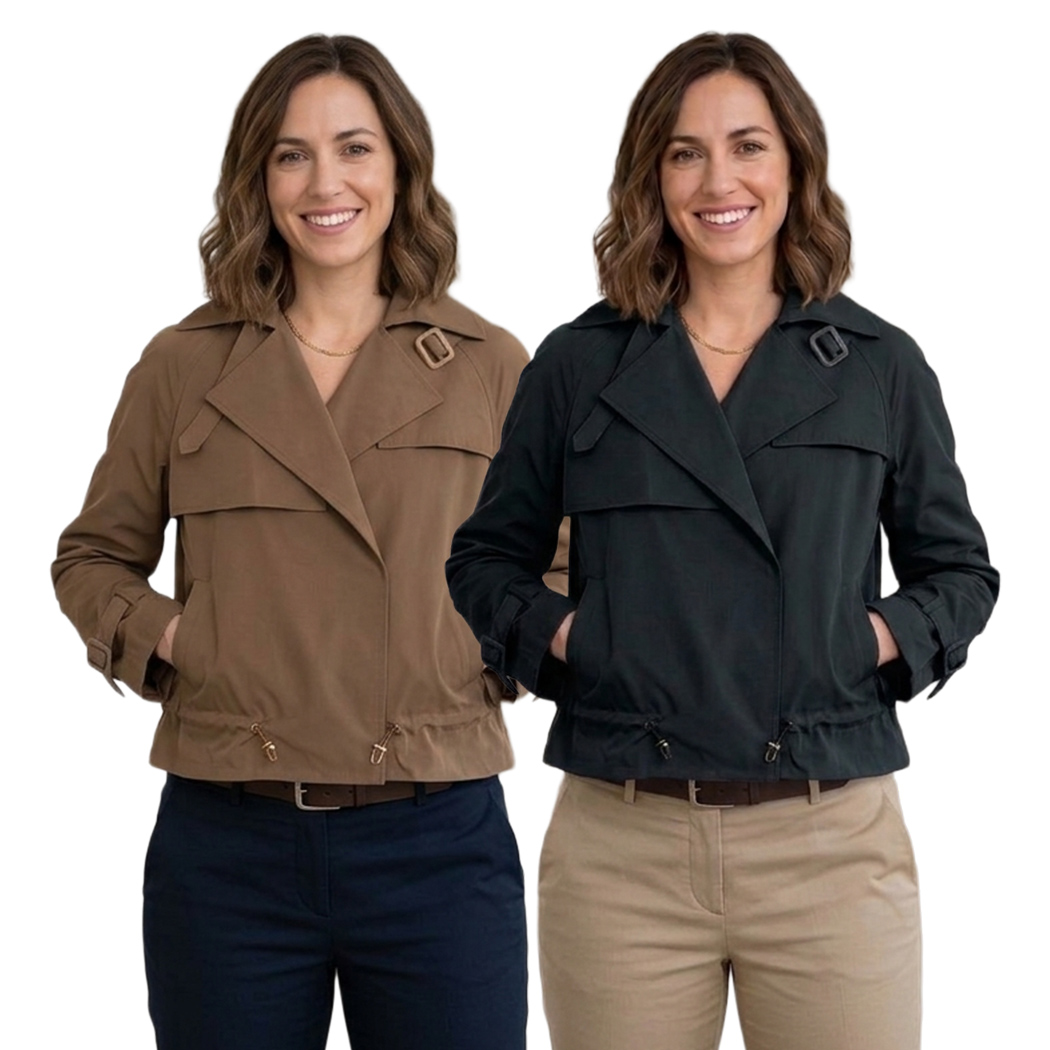 BUGER GIUBBINO GIACCA DONNA PRIMAVERILE DOPPIO PETTO TESSUTO TECNICO 52265